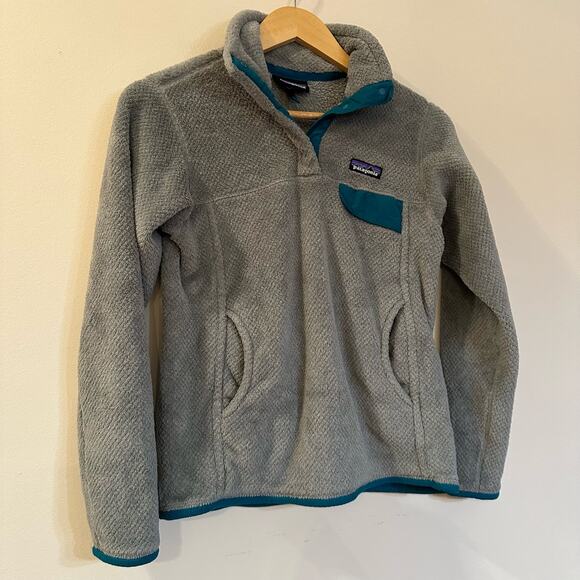 Women's Gray Patagonia Fleece Pull Over sz S Patagonia Re-Tool Fleece - Picture 3 of 9